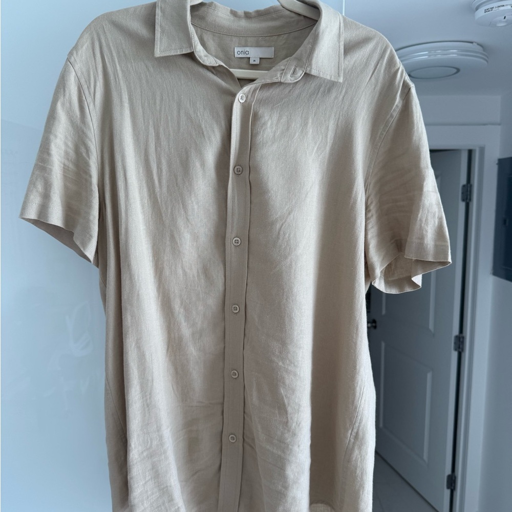 Onia Beige Casual Button Down Shirt